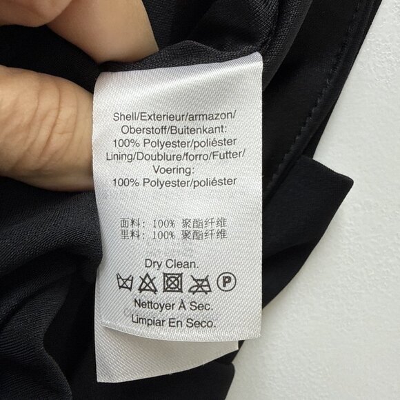 New DONNA KARAN NEW YORK Womens Size 14 Black Wide Leg Halter Jumpsuit Cocktail - Picture 14 of 15